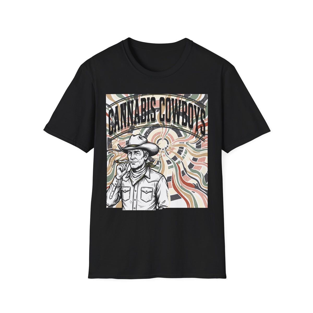 Cannabis Cowboys T-Shirt — Retro Psychedelic Western Graphic Tee