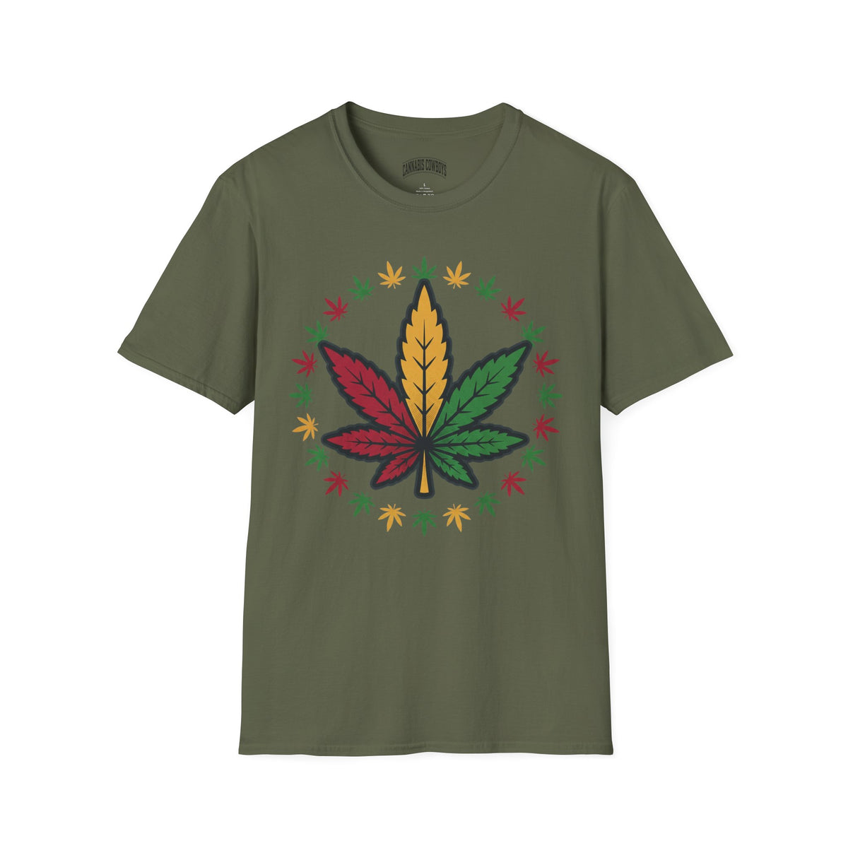 Rasta Cannabis Leaf T-Shirt – Reggae Red Yellow Green Marijuana Tee