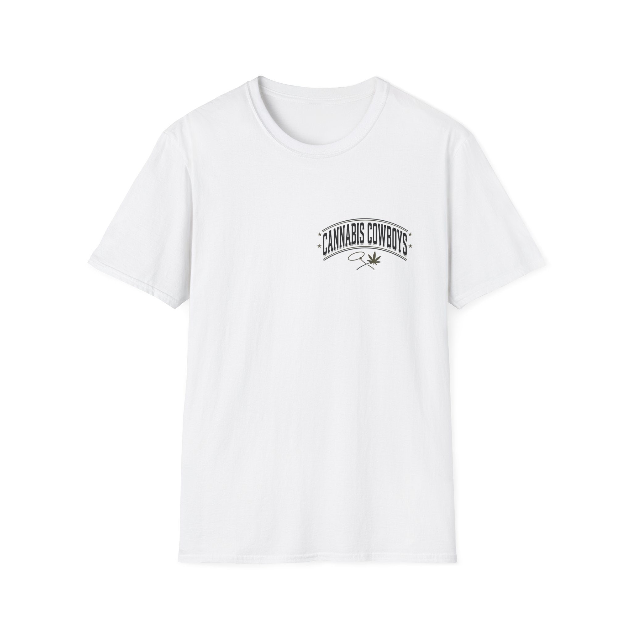 Cannabis Cowboys Pocket Logo T-Shirt — Minimal Stoner Western Tee