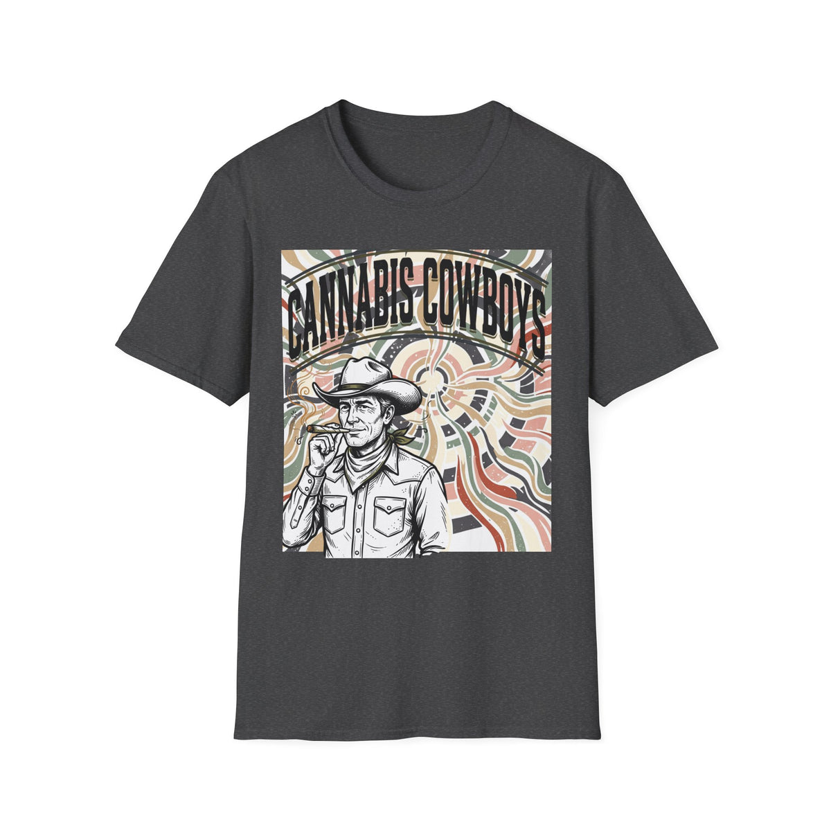 Cannabis Cowboys T-Shirt — Retro Psychedelic Western Graphic Tee