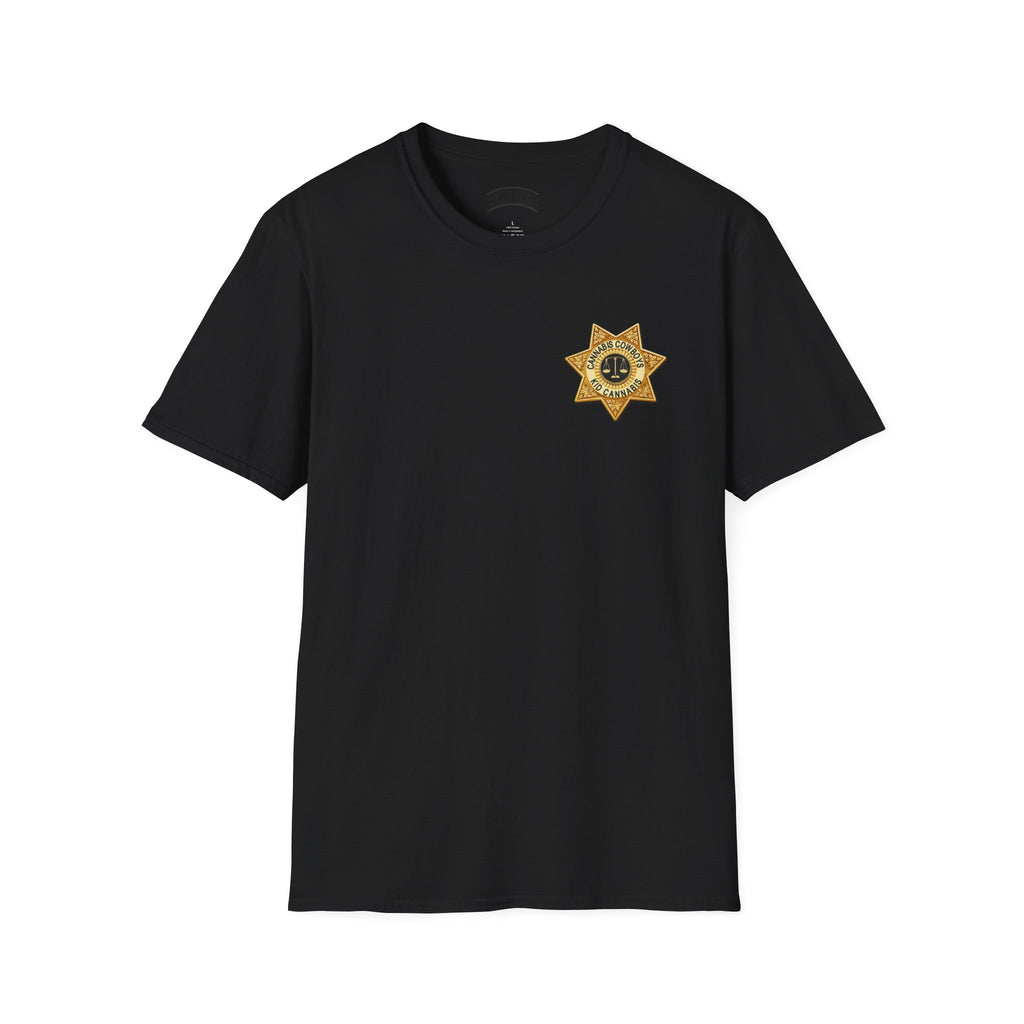 Sheriff Badge Pocket T‑Shirt — Vintage Law Enforcement Star Chest Tee