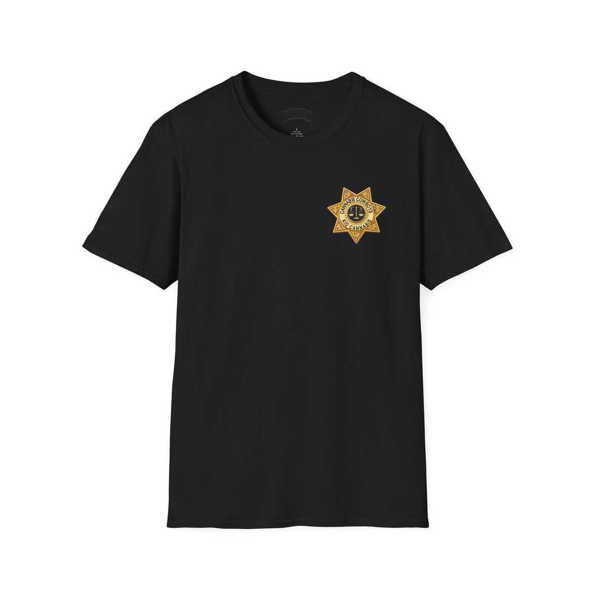 Sheriff Badge Pocket T‑Shirt — Vintage Law Enforcement Star Chest Tee