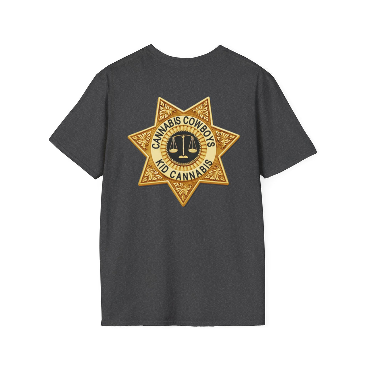 Sheriff Badge Pocket T‑Shirt — Vintage Law Enforcement Star Chest Tee