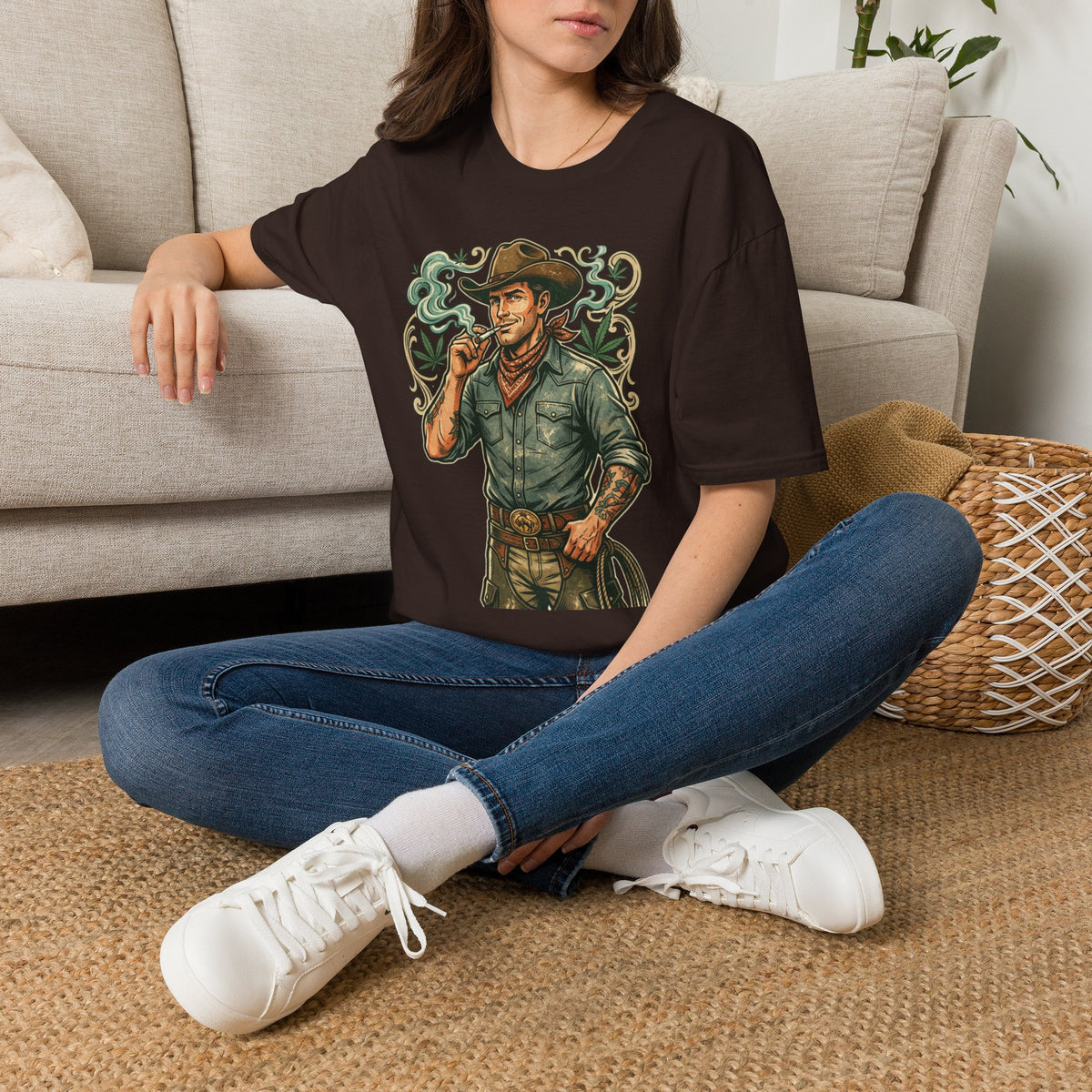 Cowboy Westman T‑Shirt — Vintage Ranch Smoke Graphic Tee