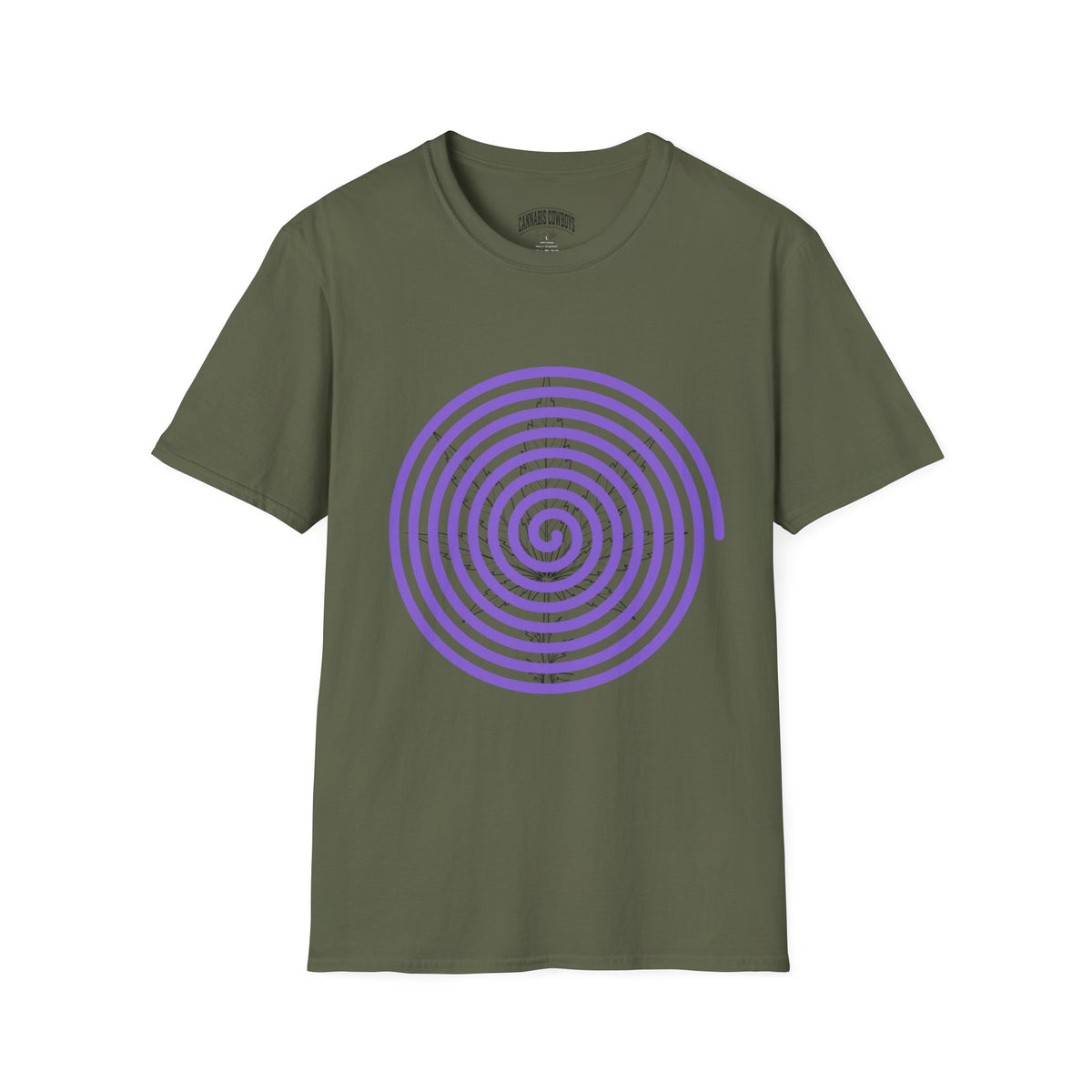 Spiral Target Graphic T-Shirt — Purple Concentric Circles Trendy Tee
