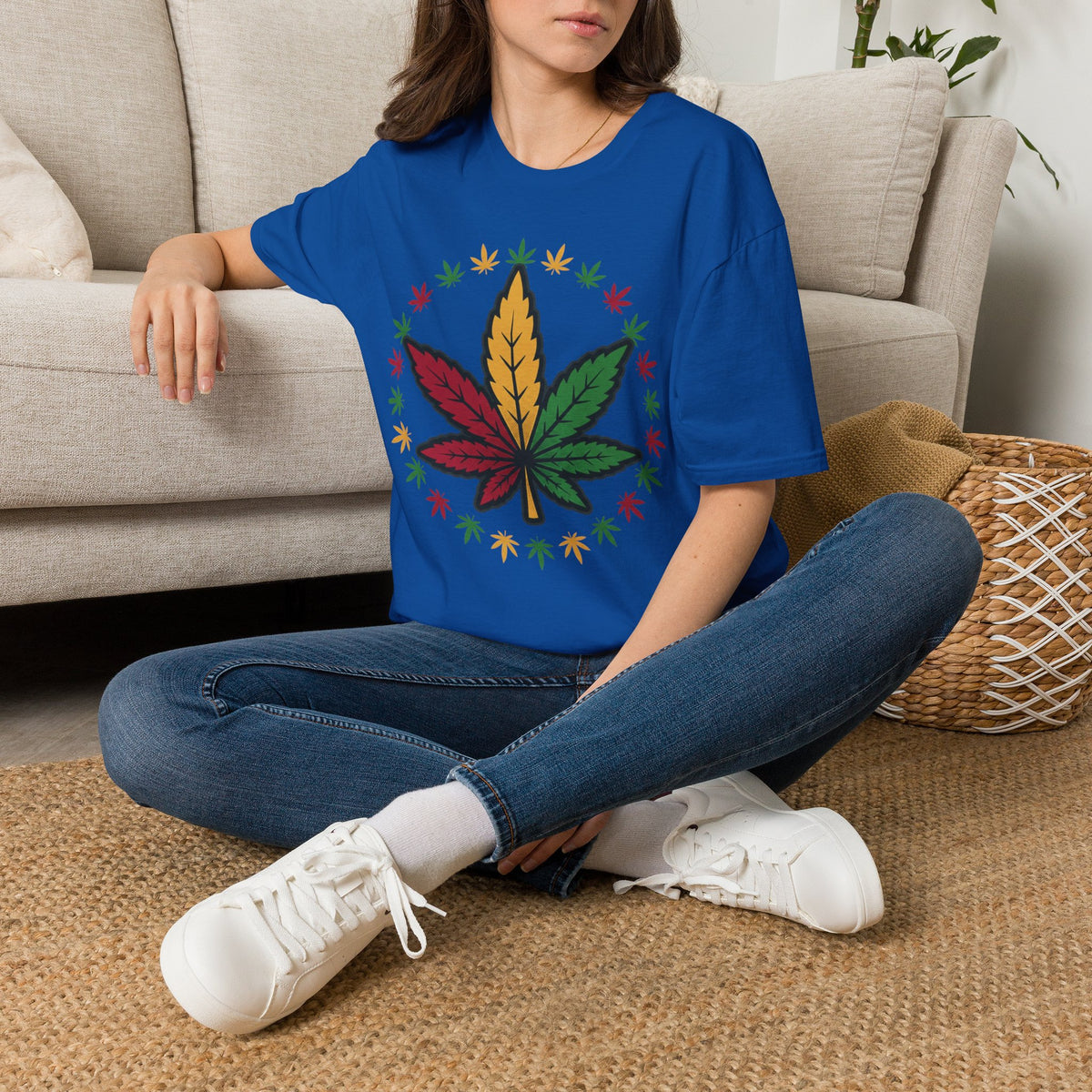 Rasta Cannabis Leaf T-Shirt – Reggae Red Yellow Green Marijuana Tee