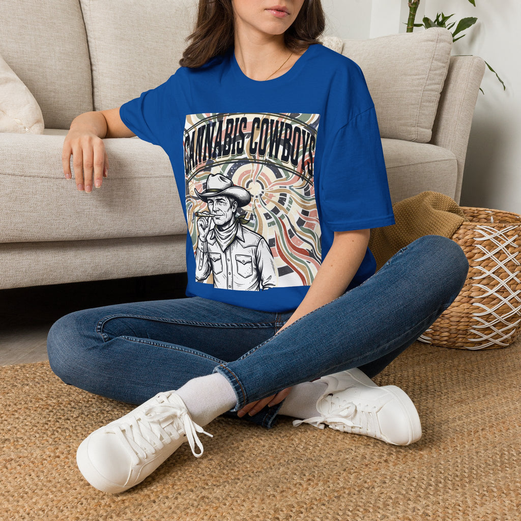 Cannabis Cowboys T-Shirt — Retro Psychedelic Western Graphic Tee