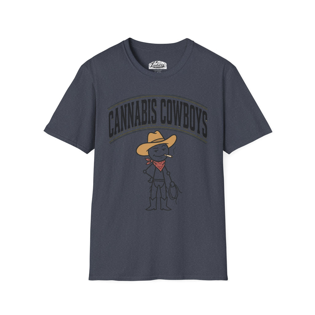 Cowboy Character T-Shirt — Cute Western Smoking Stick Figure Tee