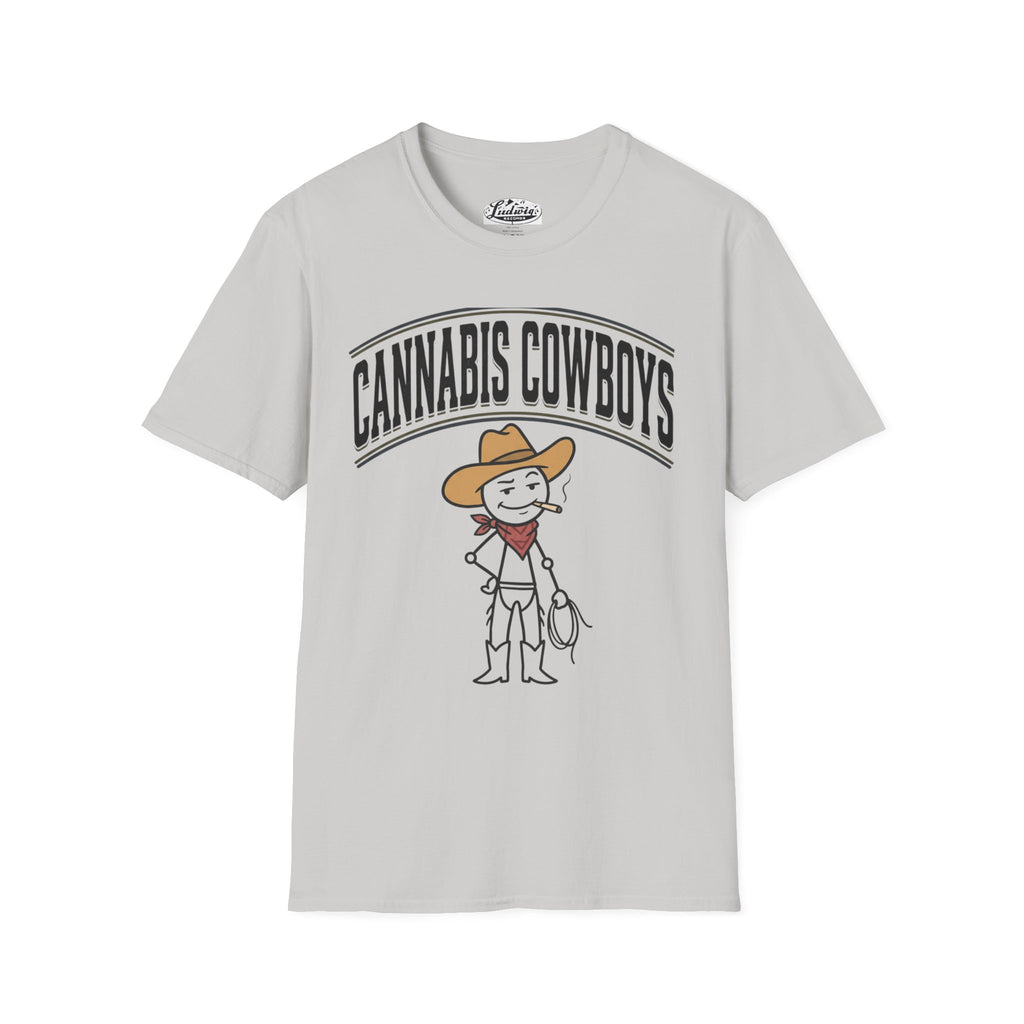 Cowboy Character T-Shirt — Cute Western Smoking Stick Figure Tee