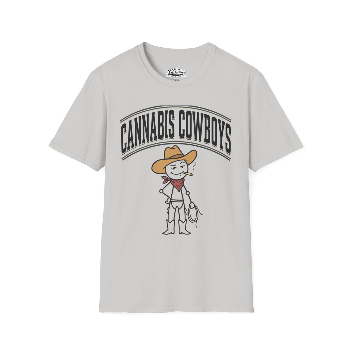 Cowboy Character T-Shirt — Cute Western Smoking Stick Figure Tee