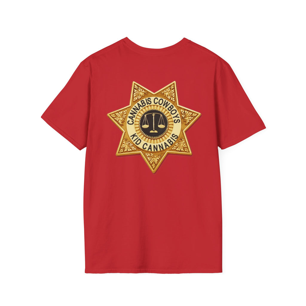 Sheriff Badge Pocket T‑Shirt — Vintage Law Enforcement Star Chest Tee