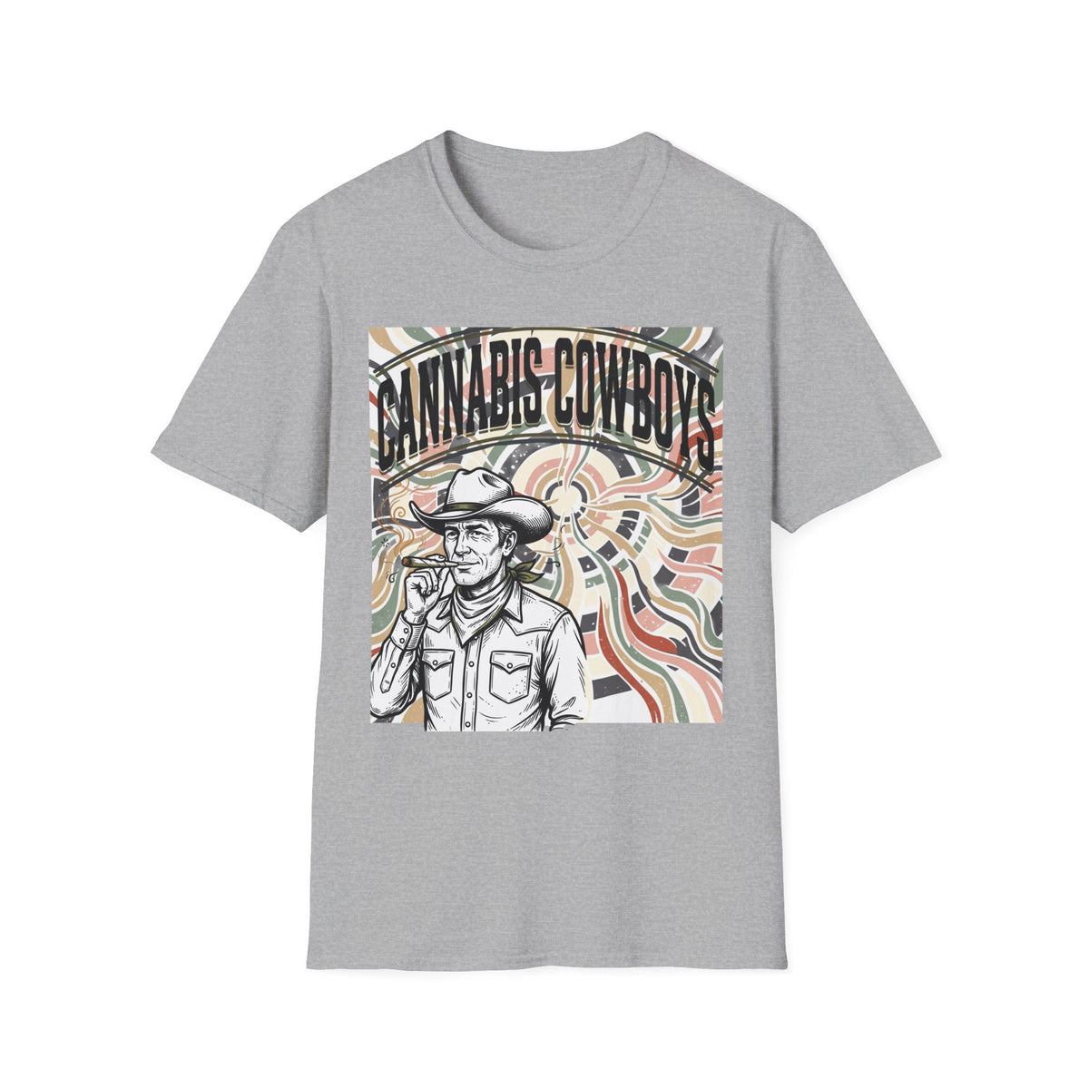 Cannabis Cowboys T-Shirt — Retro Psychedelic Western Graphic Tee