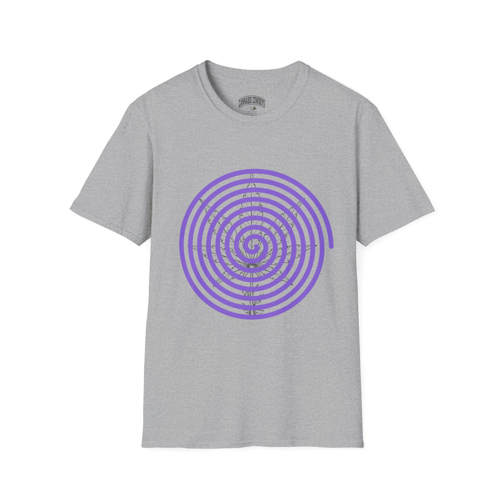 Spiral Target Graphic T-Shirt — Purple Concentric Circles Trendy Tee