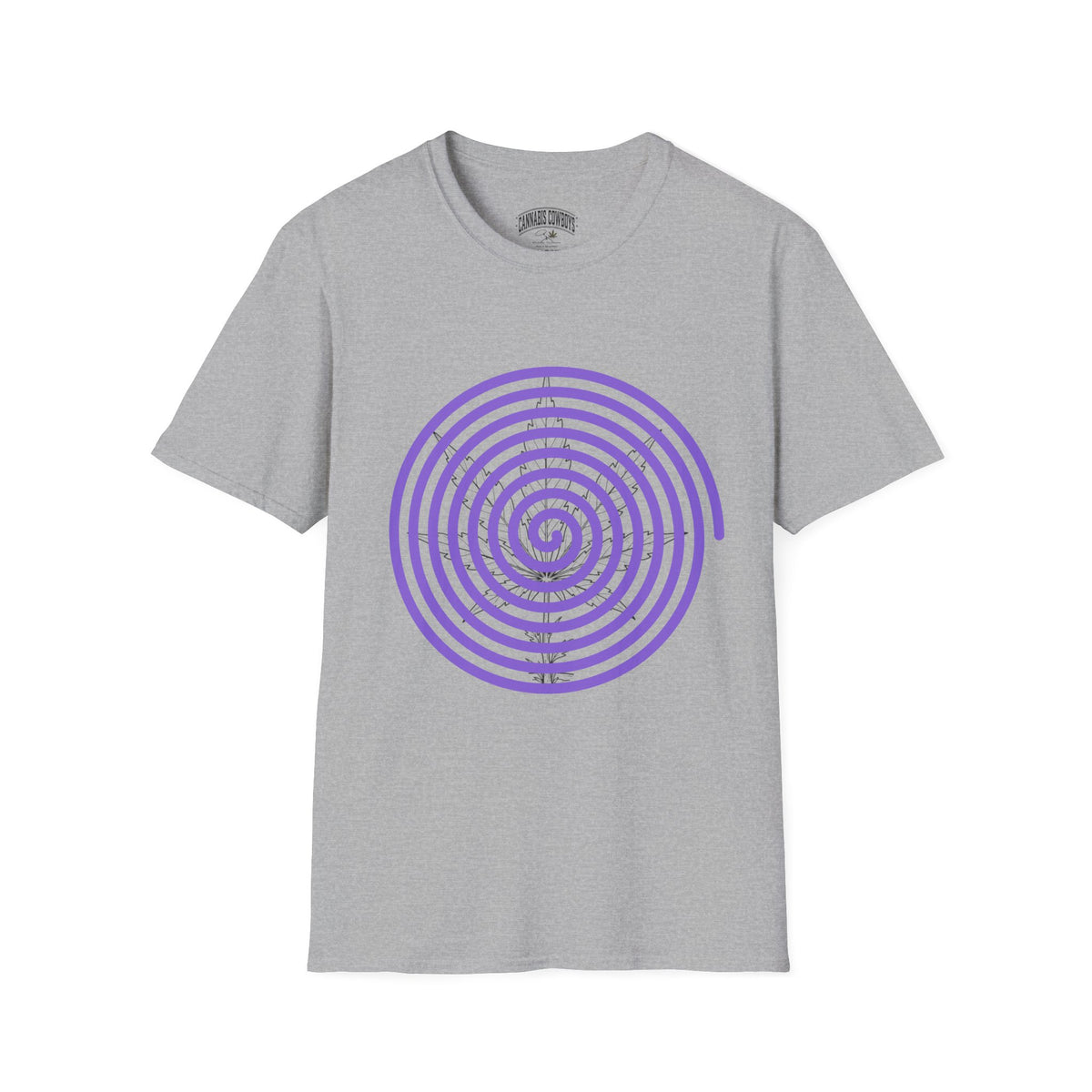 Spiral Target Graphic T-Shirt — Purple Concentric Circles Trendy Tee