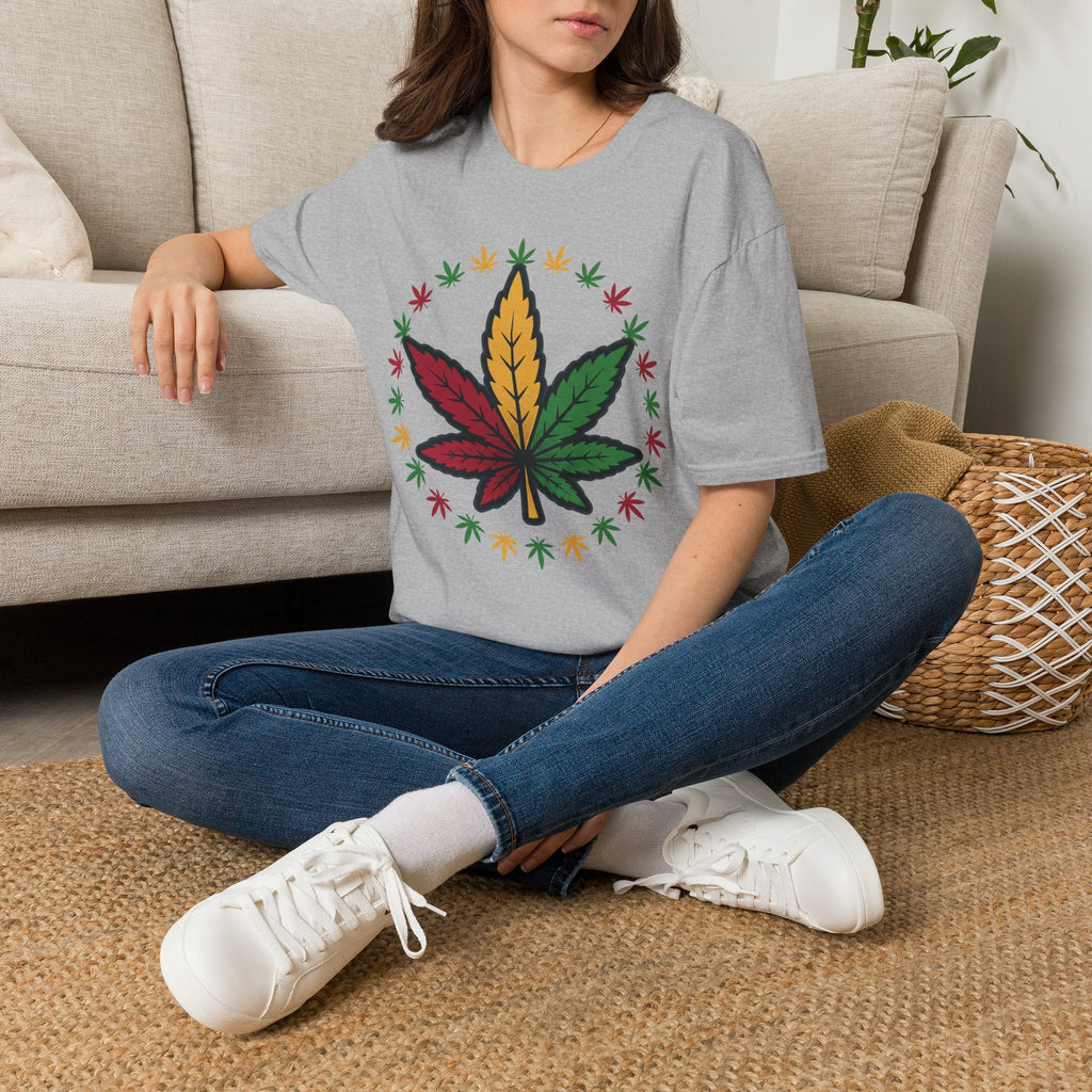 Rasta Cannabis Leaf T-Shirt – Reggae Red Yellow Green Marijuana Tee