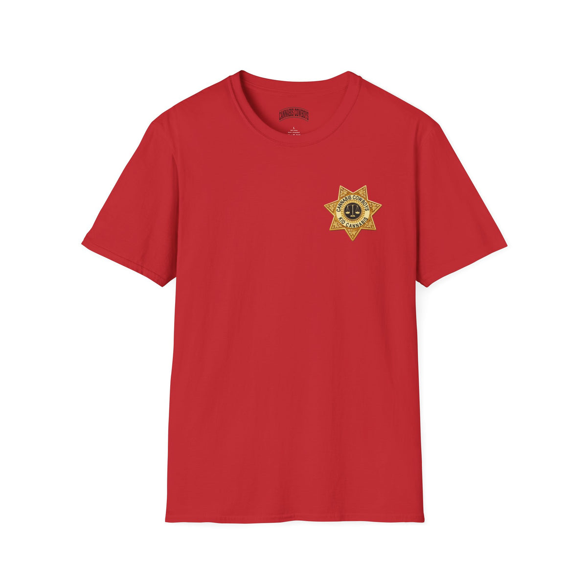 Sheriff Badge Pocket T‑Shirt — Vintage Law Enforcement Star Chest Tee