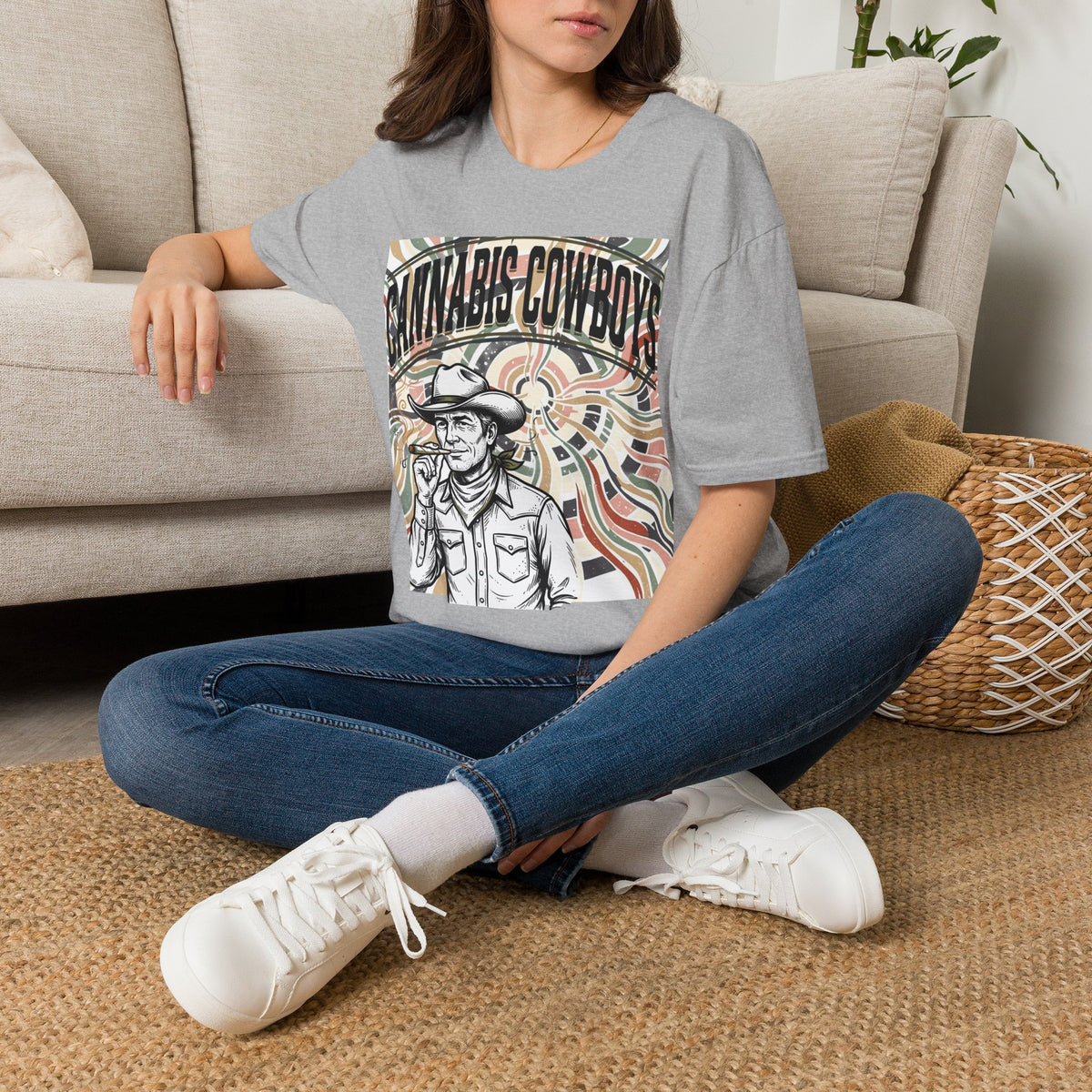 Cannabis Cowboys T-Shirt — Retro Psychedelic Western Graphic Tee