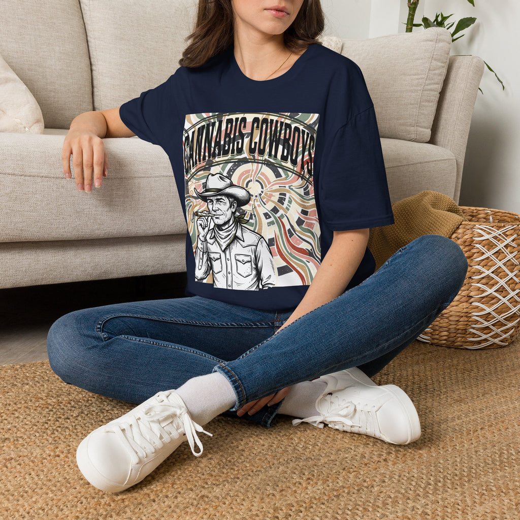 Cannabis Cowboys T-Shirt — Retro Psychedelic Western Graphic Tee