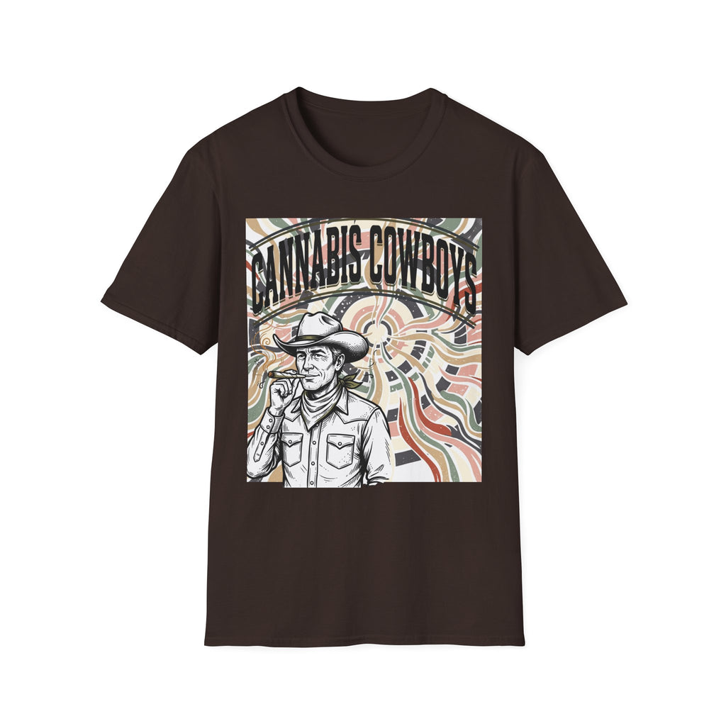 Cannabis Cowboys T-Shirt — Retro Psychedelic Western Graphic Tee