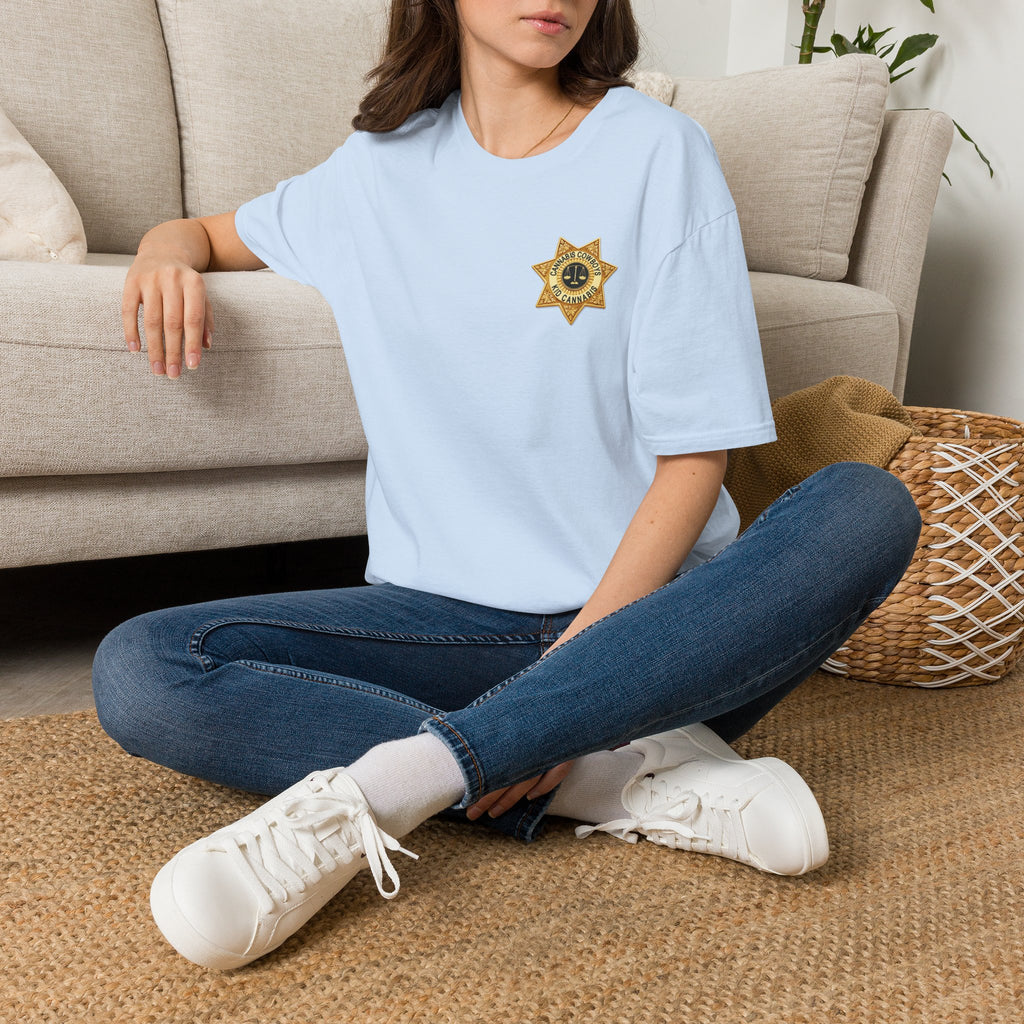Sheriff Badge Pocket T‑Shirt — Vintage Law Enforcement Star Chest Tee