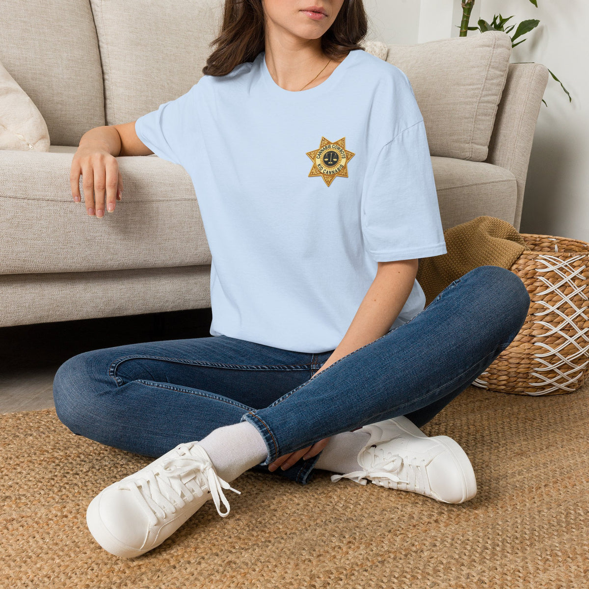 Sheriff Badge Pocket T‑Shirt — Vintage Law Enforcement Star Chest Tee