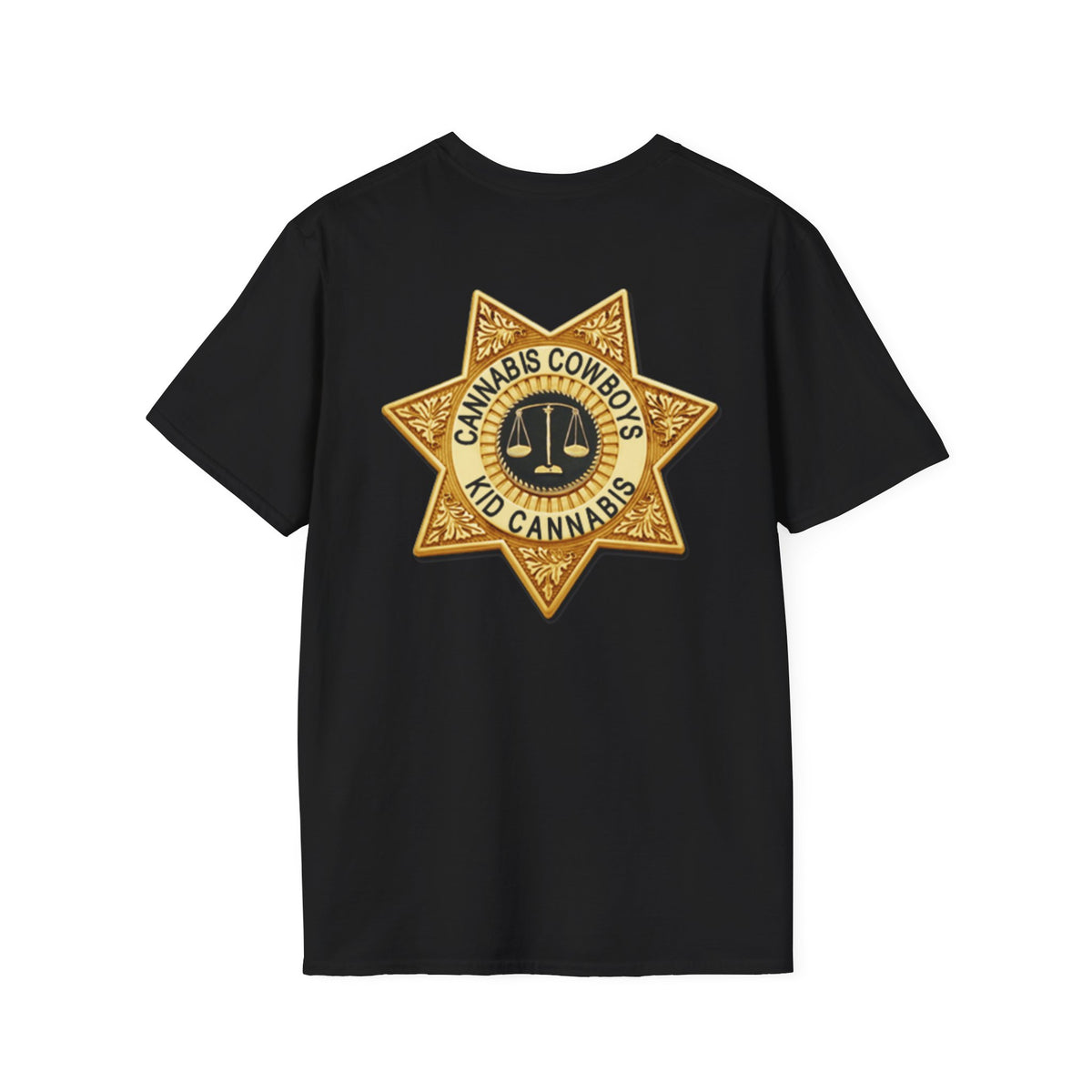 Sheriff Badge Pocket T‑Shirt — Vintage Law Enforcement Star Chest Tee