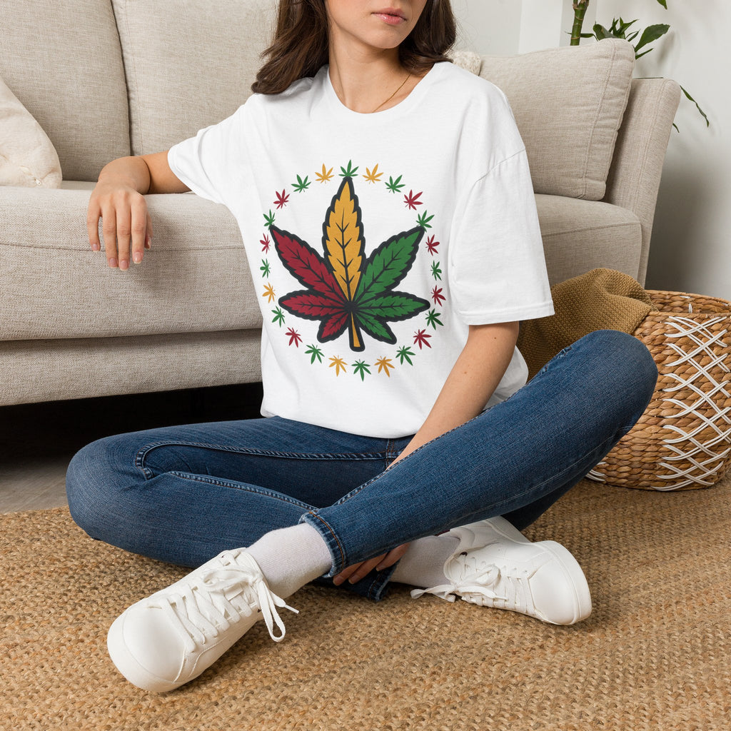 Rasta Cannabis Leaf T-Shirt – Reggae Red Yellow Green Marijuana Tee