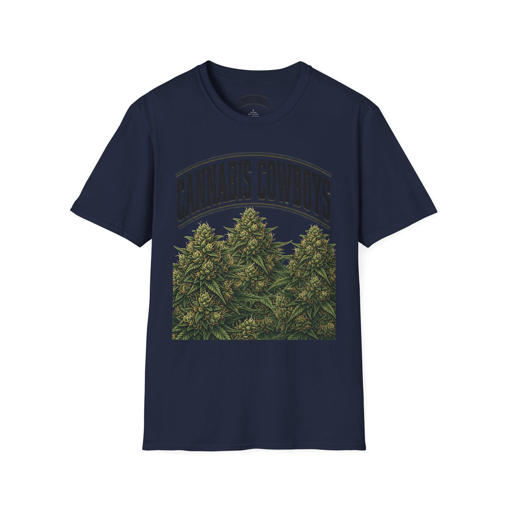 Cannabis Cowboys T-Shirt — Vintage Marijuana Graphic Tee for Enthusiasts