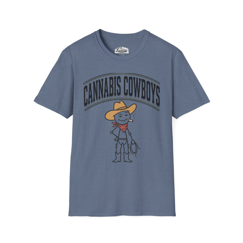 Cowboy Character T-Shirt — Cute Western Smoking Stick Figure Tee