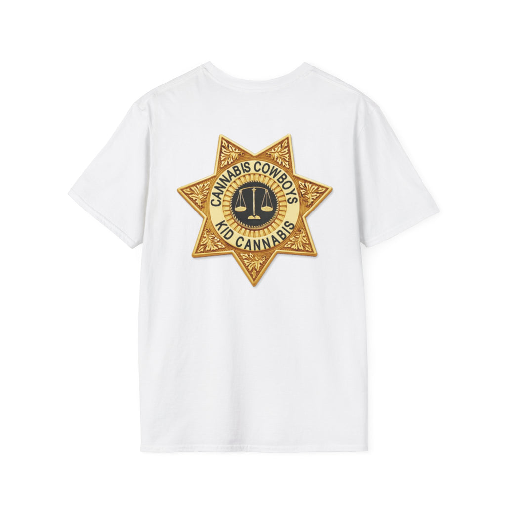 Sheriff Badge Pocket T‑Shirt — Vintage Law Enforcement Star Chest Tee