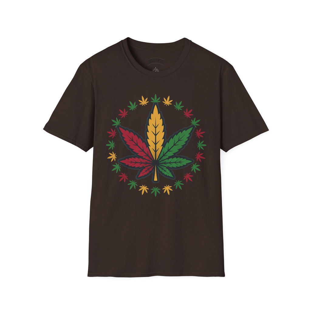Rasta Cannabis Leaf T-Shirt – Reggae Red Yellow Green Marijuana Tee