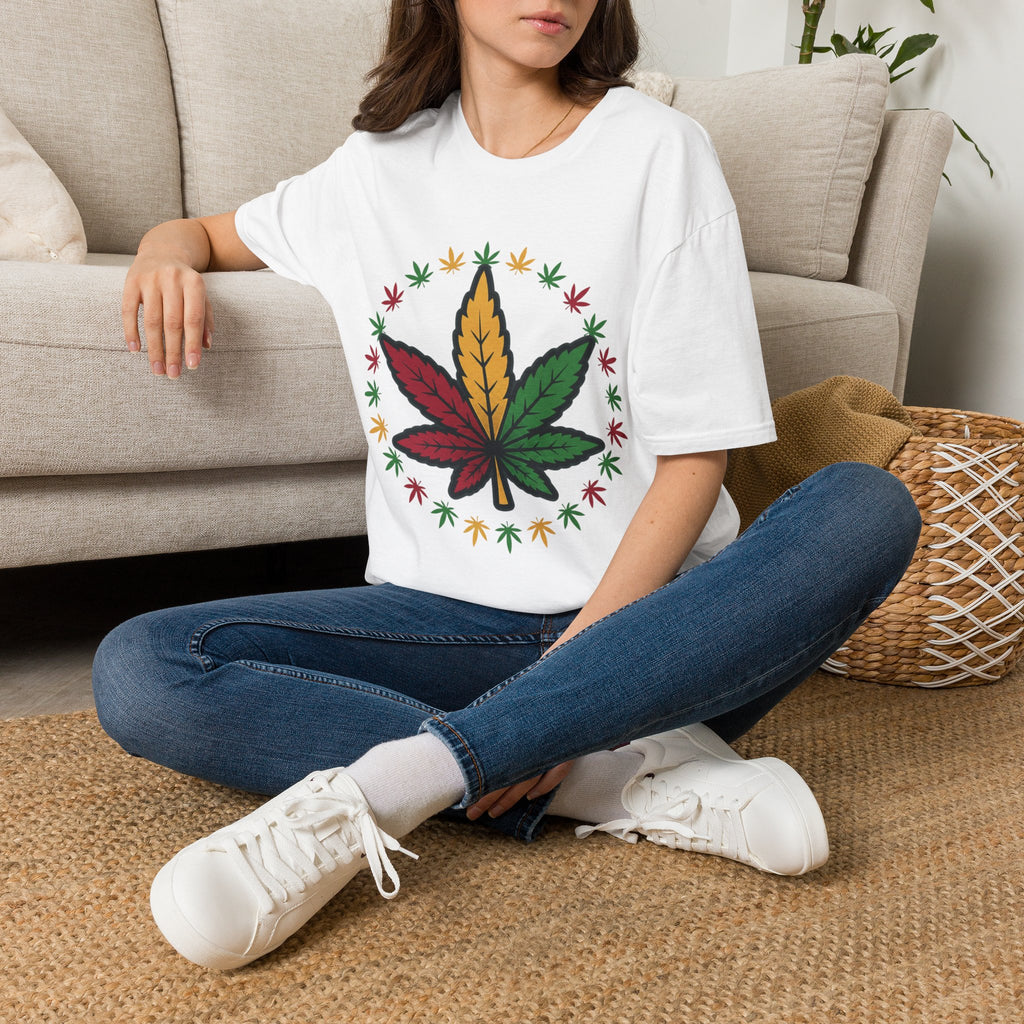 Rasta Cannabis Leaf T-Shirt – Reggae Red Yellow Green Marijuana Tee